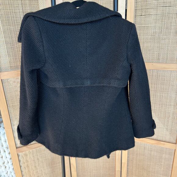 Trina Turk Black Wool Peacoat Women’s Size 6 Winter Trench Buttons - Picture 8 of 8